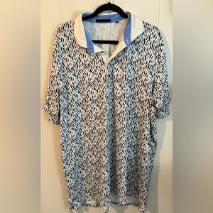 Greyson Golf Performance Polo Shirt Sz XXL Blue Feathers